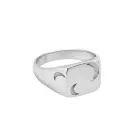 Jane Kønig Half Moon NO. 2 Signet Ring Ring Rostfreier Stahl HMSR-AW26-SS-S