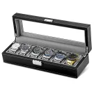 Ditur Uhrenbox 6 Uhren Schwarz Kunstleder DIT0000230