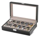Ditur Uhrenbox 12 Uhren Schwarz Kunstleder DIT0000237