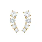 Velara Lione Crystal Cluster Curves Ohrringe Edelstahl Vergoldet VLR1004