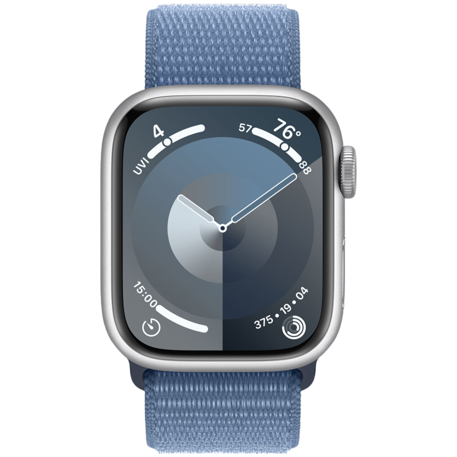 Apple Series 9 GPS 41mm Silver Case Winter Blue Sport Loop M